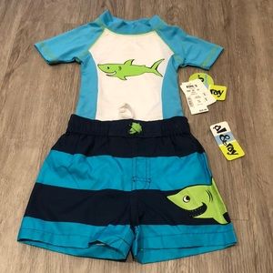 12 month rash guard and swim trunks baby boy